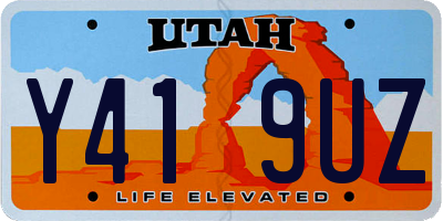UT license plate Y419UZ