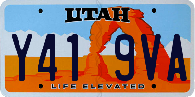 UT license plate Y419VA
