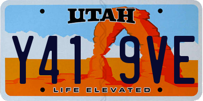 UT license plate Y419VE