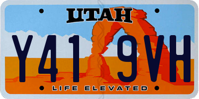 UT license plate Y419VH