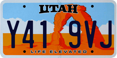 UT license plate Y419VJ