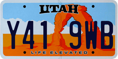 UT license plate Y419WB