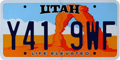 UT license plate Y419WF