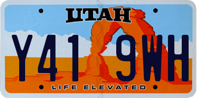 UT license plate Y419WH