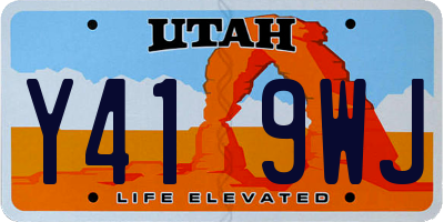 UT license plate Y419WJ