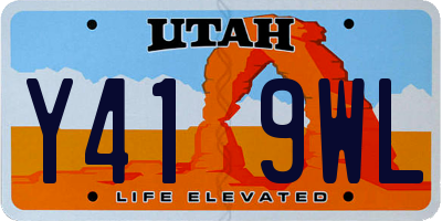 UT license plate Y419WL