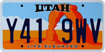 UT license plate Y419WV
