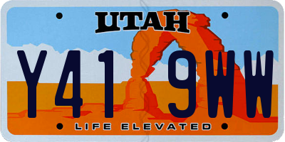 UT license plate Y419WW