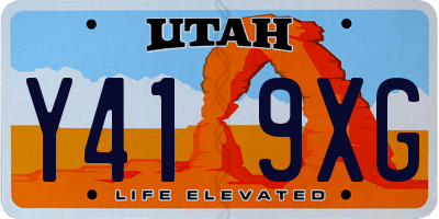 UT license plate Y419XG