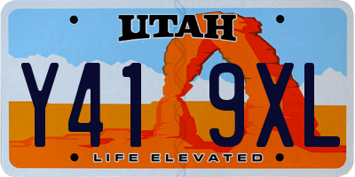 UT license plate Y419XL