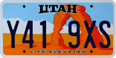 UT license plate Y419XS