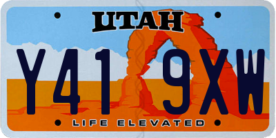 UT license plate Y419XW