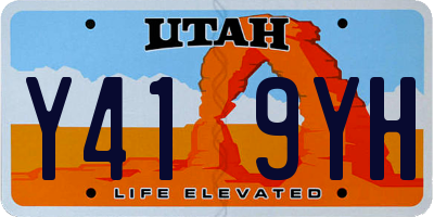 UT license plate Y419YH