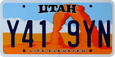 UT license plate Y419YN