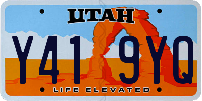 UT license plate Y419YQ