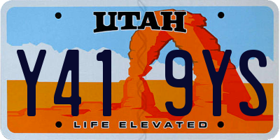 UT license plate Y419YS