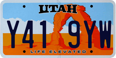 UT license plate Y419YW