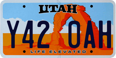 UT license plate Y420AH
