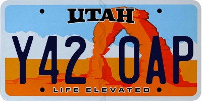 UT license plate Y420AP
