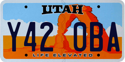 UT license plate Y420BA