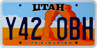 UT license plate Y420BH
