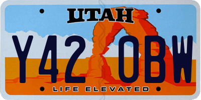 UT license plate Y420BW