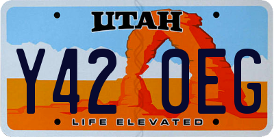 UT license plate Y420EG