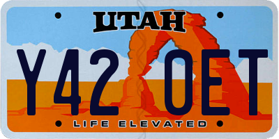 UT license plate Y420ET