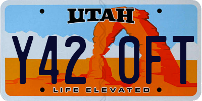 UT license plate Y420FT