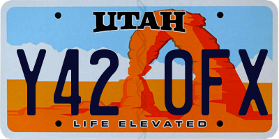 UT license plate Y420FX