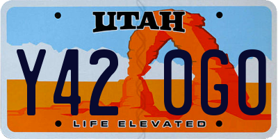 UT license plate Y420GO