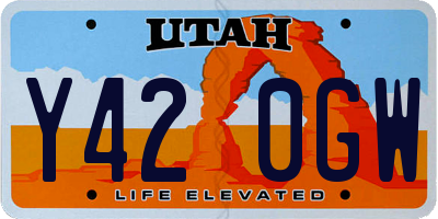 UT license plate Y420GW