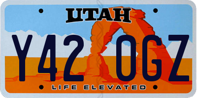 UT license plate Y420GZ