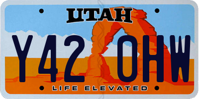 UT license plate Y420HW