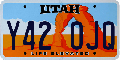 UT license plate Y420JQ