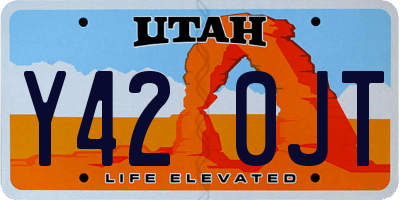 UT license plate Y420JT