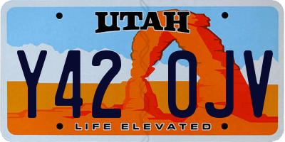 UT license plate Y420JV