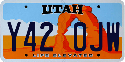 UT license plate Y420JW