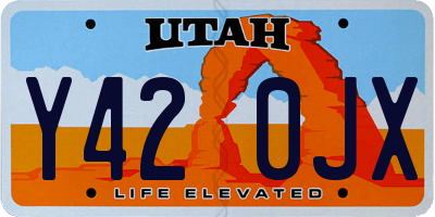 UT license plate Y420JX