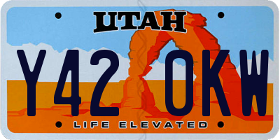 UT license plate Y420KW
