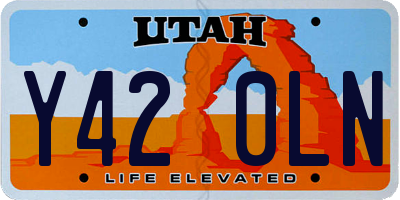 UT license plate Y420LN