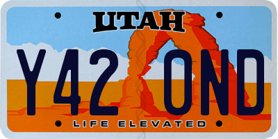 UT license plate Y420ND