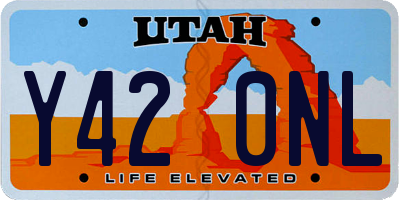 UT license plate Y420NL