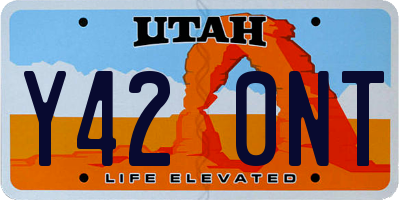 UT license plate Y420NT
