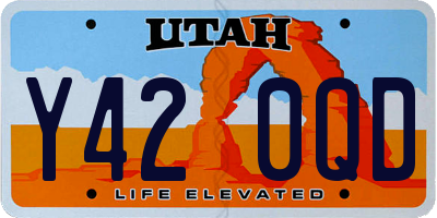 UT license plate Y420QD