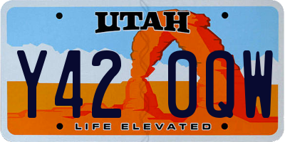 UT license plate Y420QW