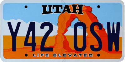 UT license plate Y420SW