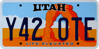 UT license plate Y420TE