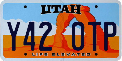 UT license plate Y420TP