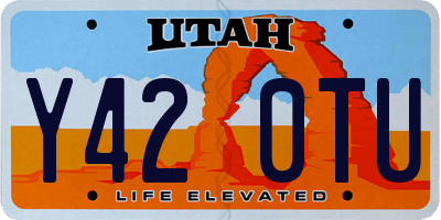 UT license plate Y420TU